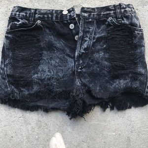 Black torn shorts